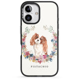 iPhone 16 Pro Max Personalised Cavalier King Charles Portrait Spaniel Black Impact Phone Case