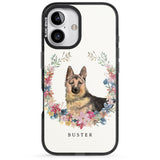 iPhone 16 Pro Max Personalised German Shepherd - Watercolour Dog Portrait Black Impact Phone Case