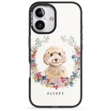 iPhone 16 Pro Max Personalised Champagne Cockapoo - Watercolour Dog Portrait Black Impact Phone Case