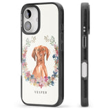 iPhone 16 Pro Max Personalised Hungarian Vizsla - Watercolour Dog Portrait Black Impact Phone Case