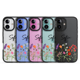 Personalised Spring Wildflowers Black Impact Phone Case for iPhone 16, iPhone 16 Plus