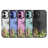 Personalised Garden Wildfowers Black Impact Phone Case for iPhone 16, iPhone 16 Plus