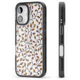 iPhone 16 Pro Max Personalised Autumn Leaves Pattern Black Impact Phone Case