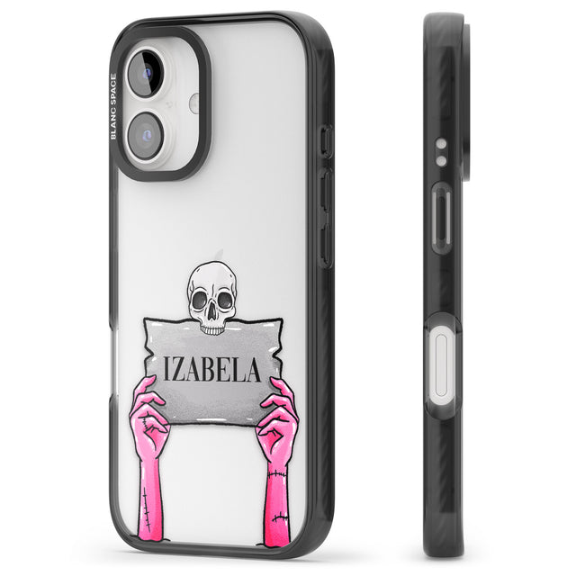 iPhone 16 Pro Max Personalised Grave Plaque Black Impact Phone Case