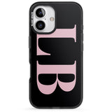 iPhone 16 Pro Max Personalised Pink & Black Letters Black Impact Phone Case