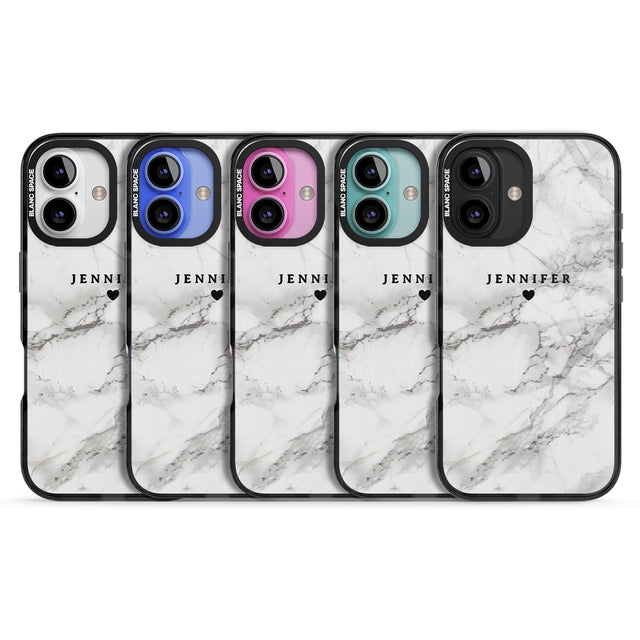 iPhone 16 Pro Max Personalised Classic Grey Marble Black Impact Phone Case