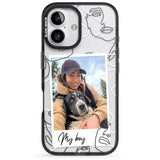 iPhone 16 Pro Max Personalised Abstract Faces Instant Photo Black Impact Phone Case