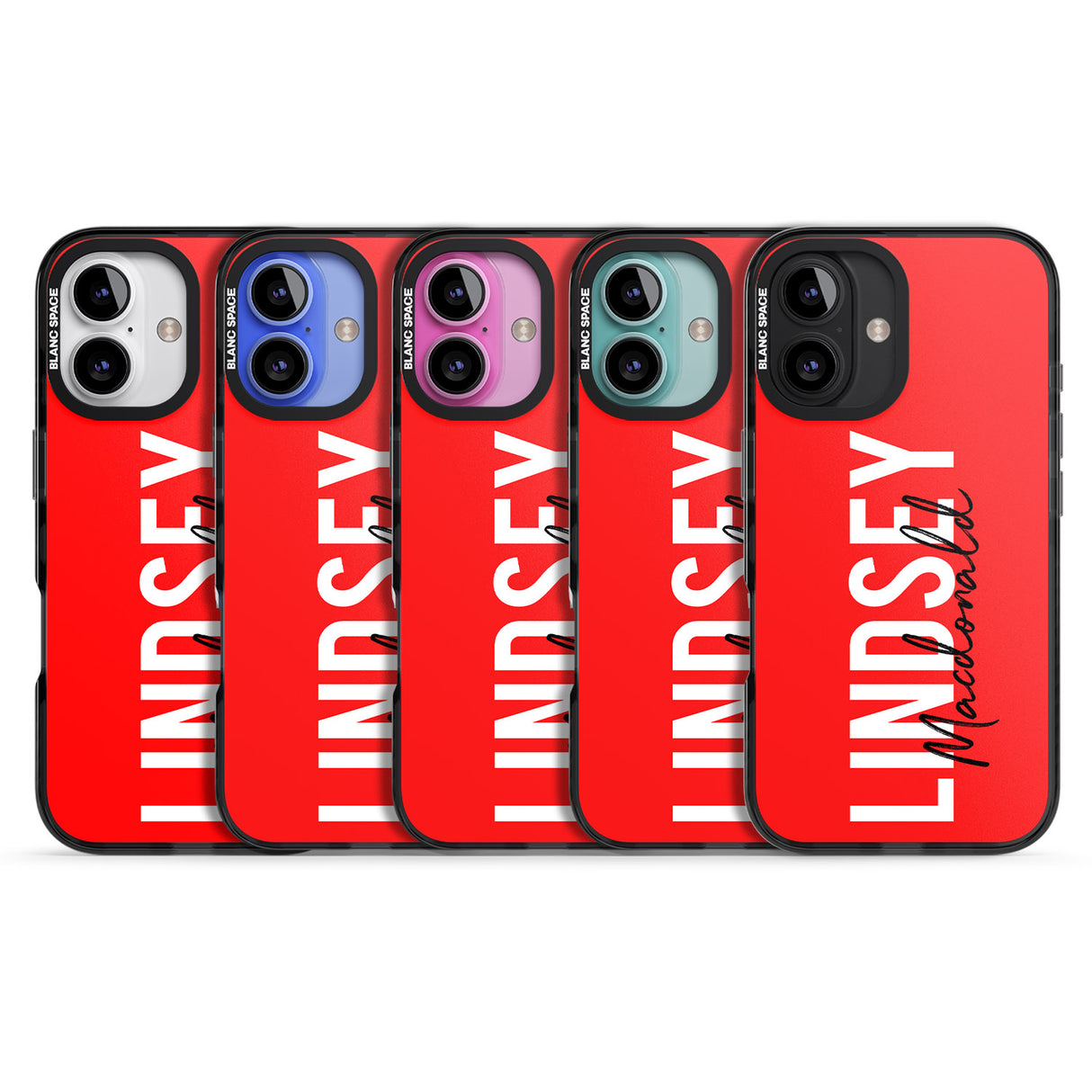 iPhone 16 Pro Max Personalised Bold Name: Red Black Impact Phone Case