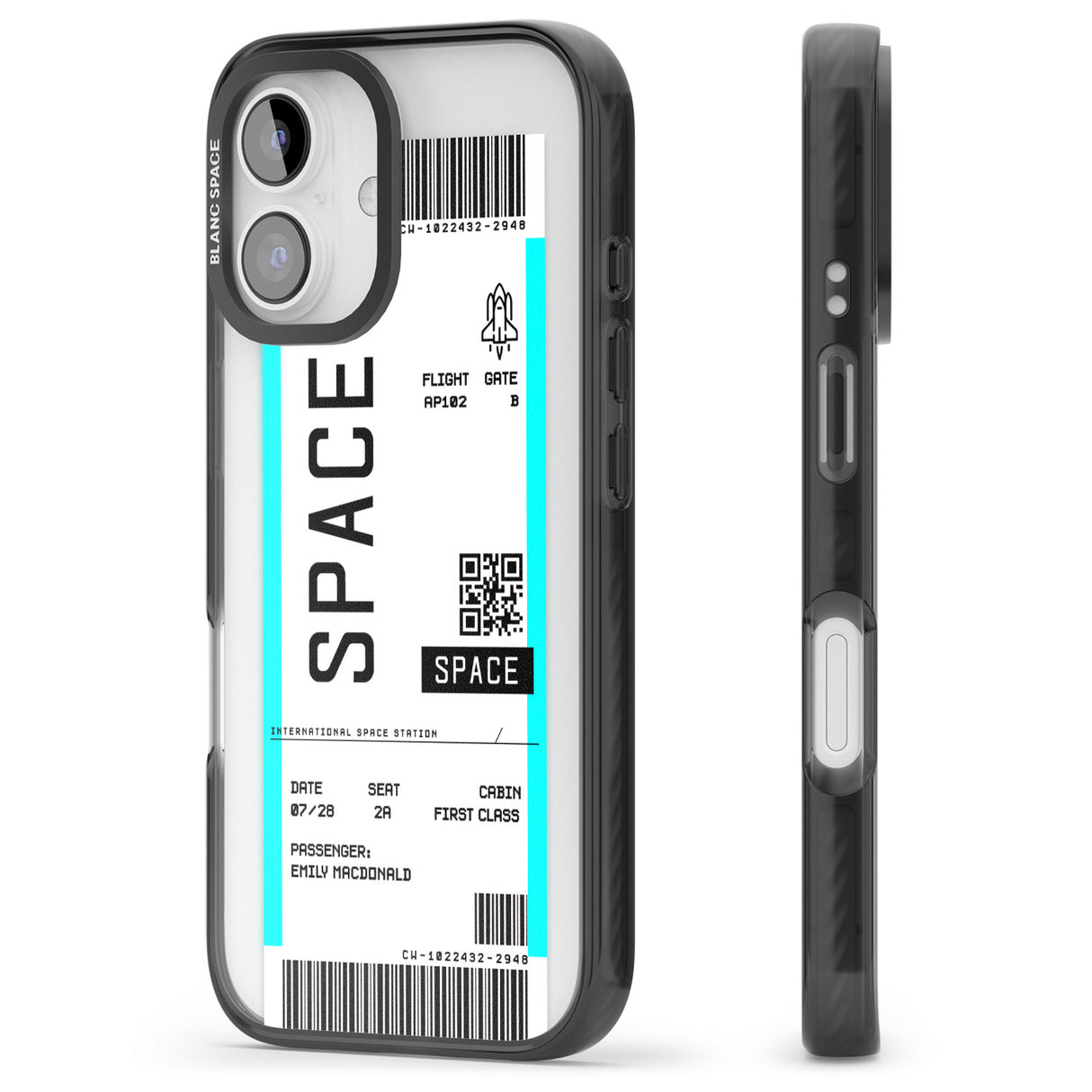 iPhone 16 Pro Max Personalised Space Space Travel Ticket Black Impact Phone Case