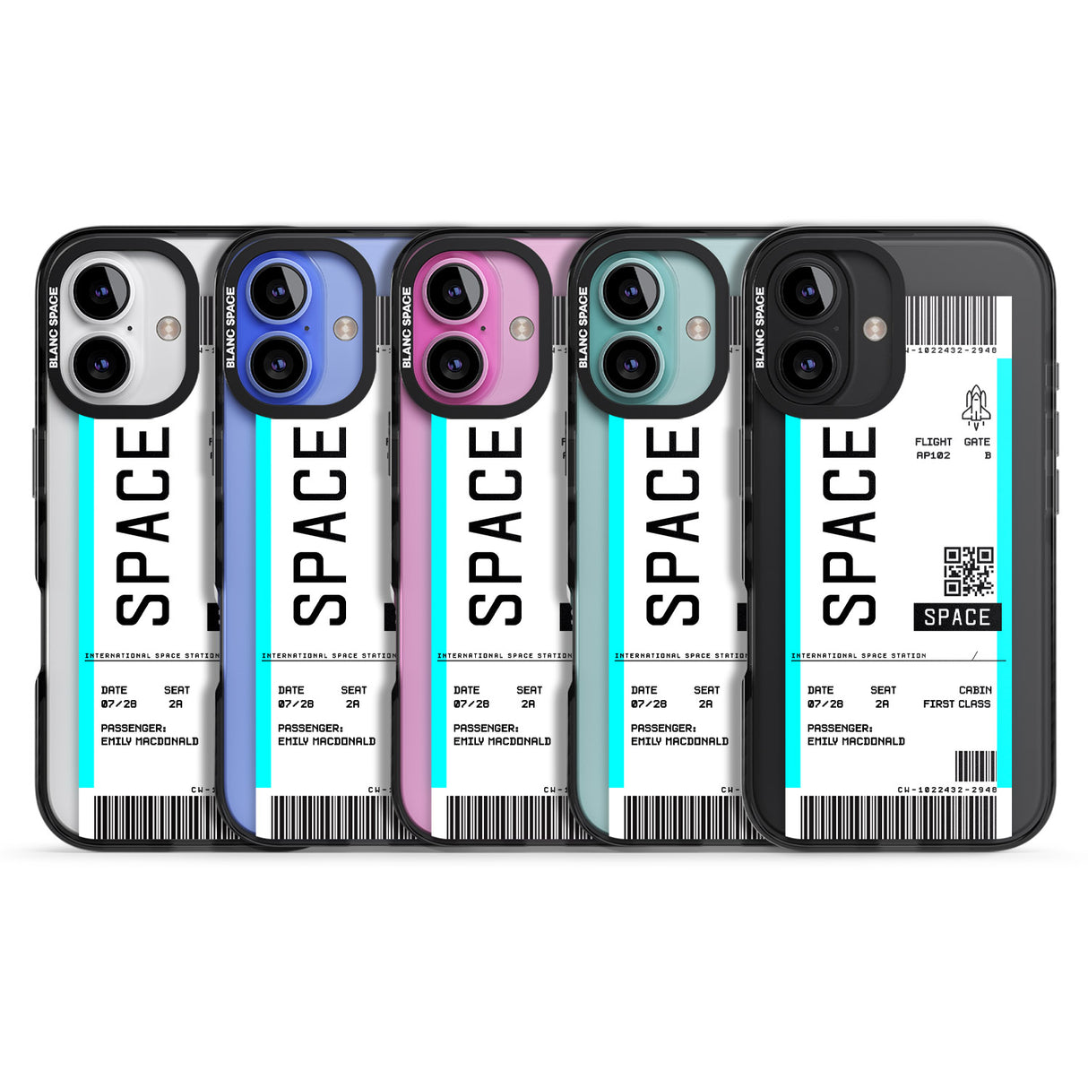 iPhone 16 Pro Max Personalised Space Space Travel Ticket Black Impact Phone Case