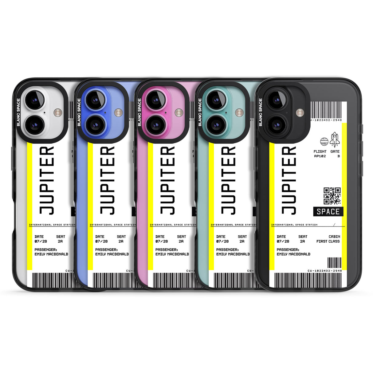 iPhone 16 Pro Max Personalised Jupiter Travel Ticket Black Impact Phone Case