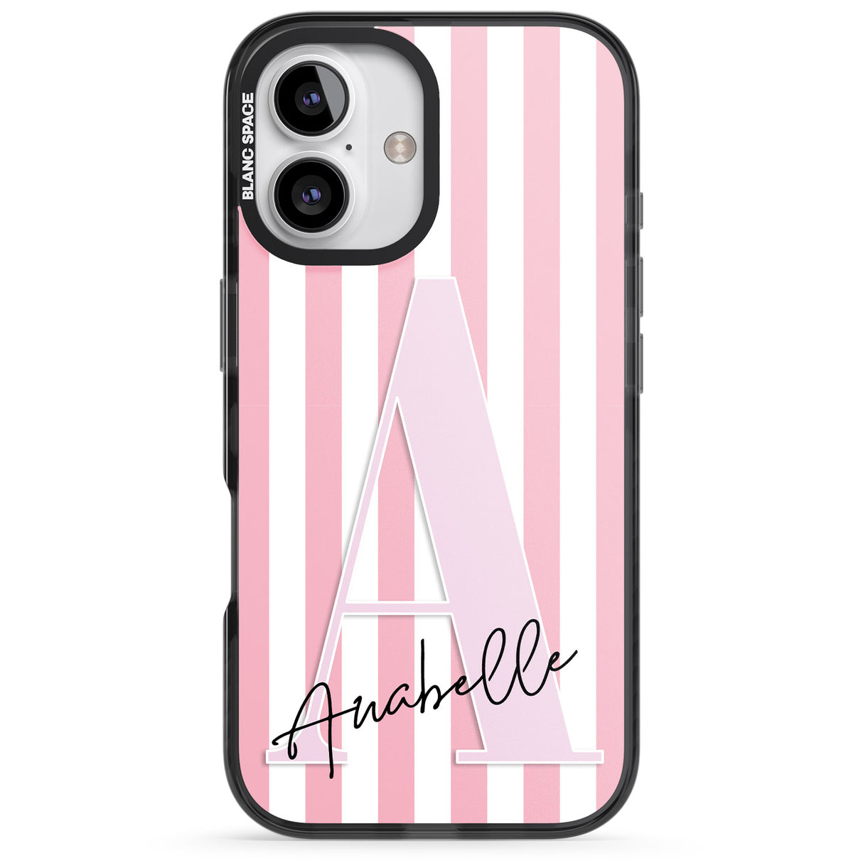 Personalised Pink Stripes & Large Monogram