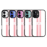 iPhone 16 Pro Max Personalised Minimal Pink Stripes Black Impact Phone Case