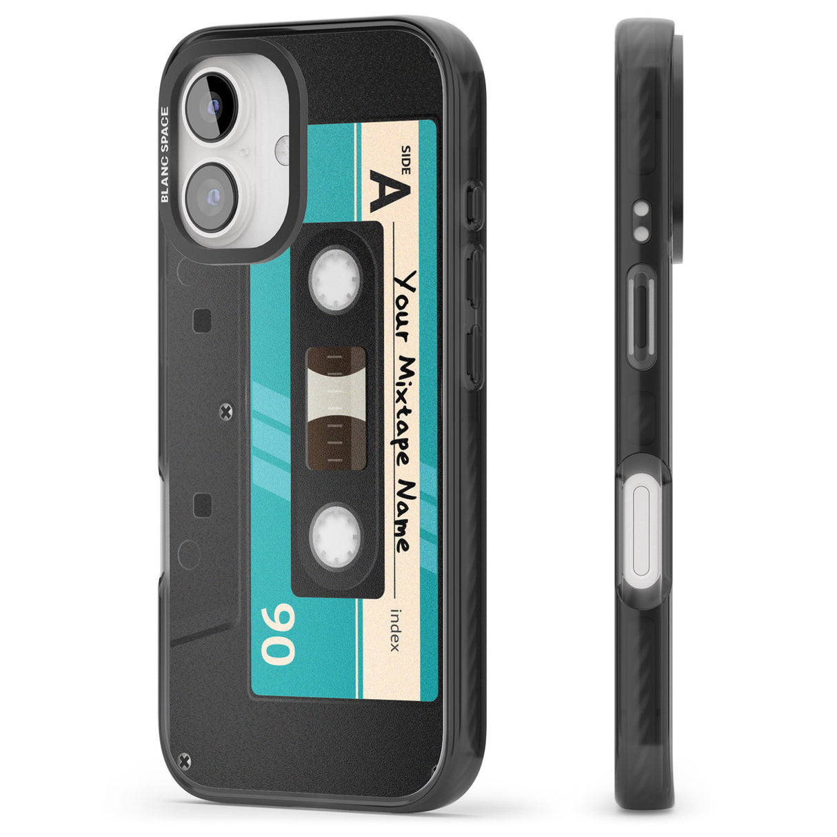 iPhone 16 Pro Max Personalised Dark Cassette Black Impact Phone Case