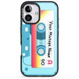 iPhone 16 Pro Max Personalised Sporty Cassette Black Impact Phone Case