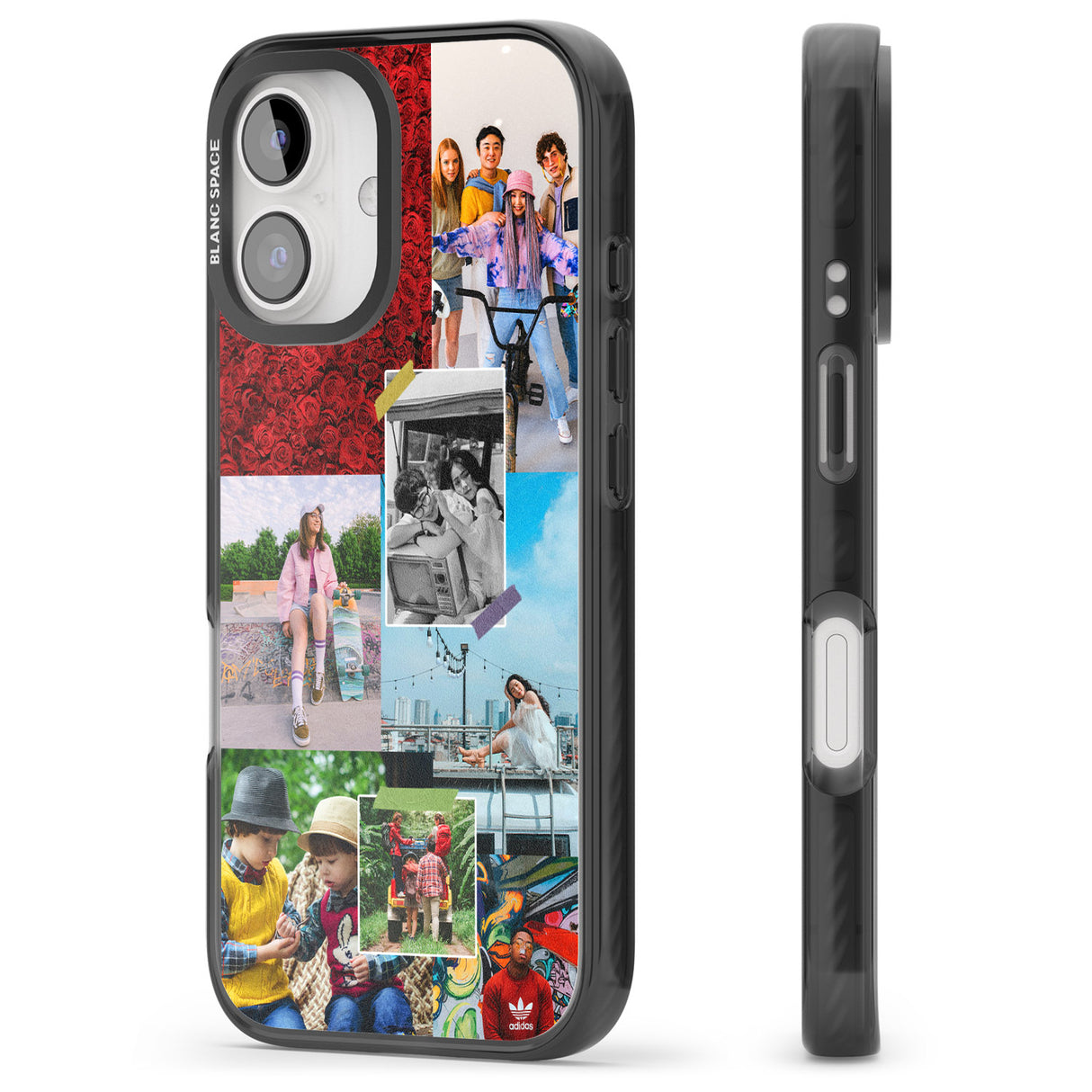 iPhone 16 Pro Max Personalised Photo Collage Black Impact Phone Case