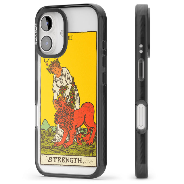 iPhone 16 Pro Max Personalised Strength Tarot Card - Colour Black Impact Phone Case