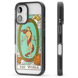 iPhone 16 Pro Max Personalised The World Tarot Card - Colour Black Impact Phone Case