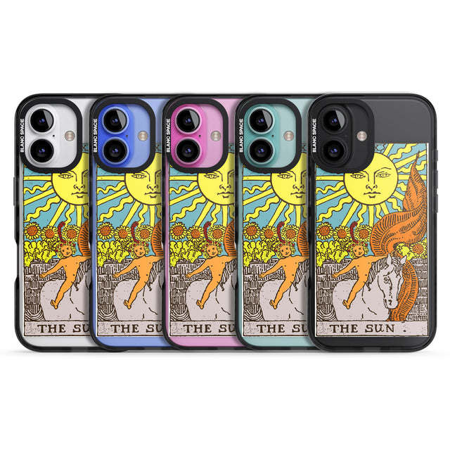 iPhone 16 Pro Max Personalised The Sun Tarot Card - Colour Black Impact Phone Case