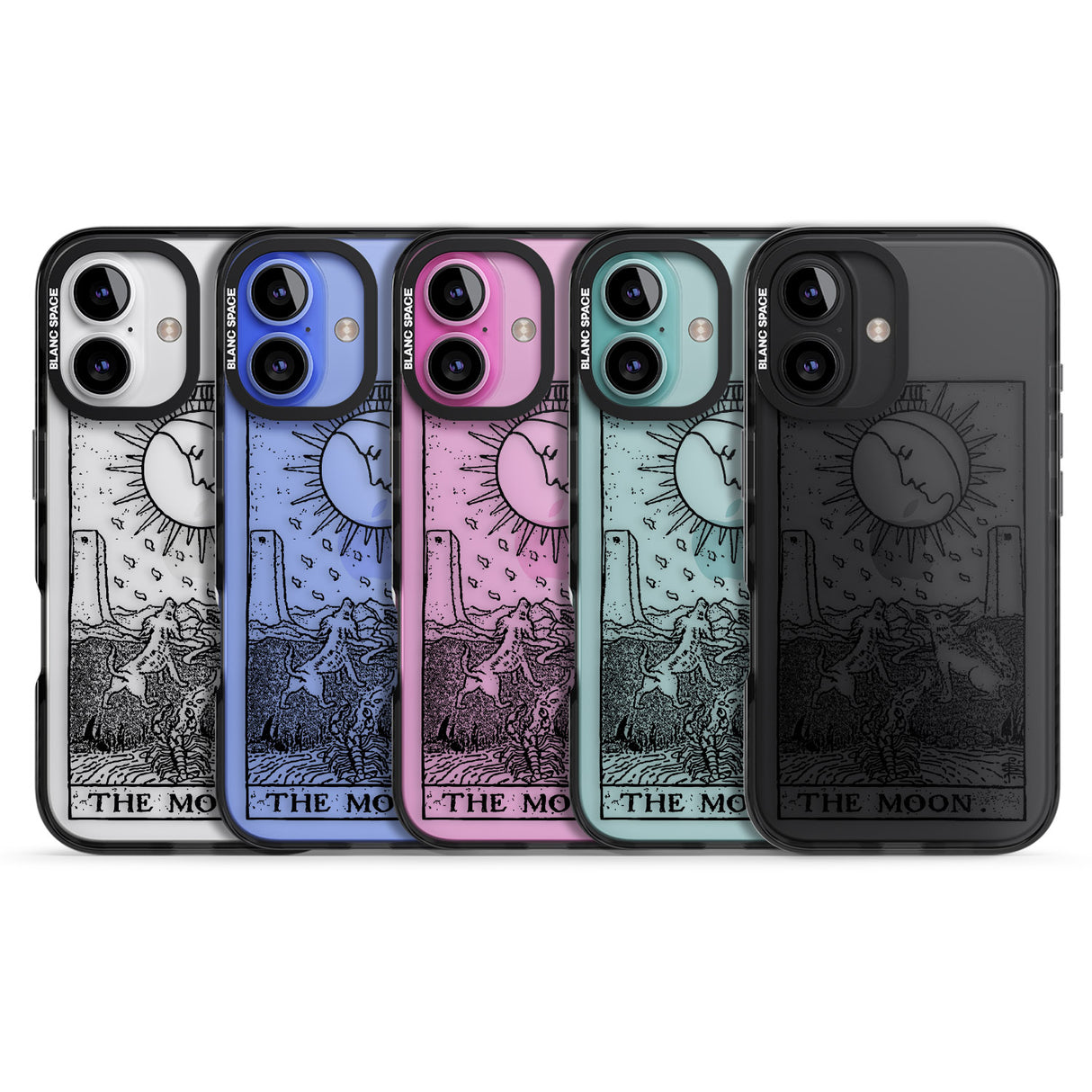 iPhone 16 Pro Max Personalised The Moon Tarot Card - Transparent Black Impact Phone Case