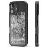 iPhone 16 Pro Max Personalised The Lovers Tarot Card - White Transparent Black Impact Phone Case