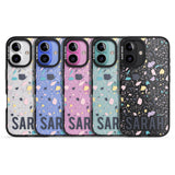 iPhone 16 Pro Max Personalised Terrazzo - Pink, Purple, Blue Black Impact Phone Case