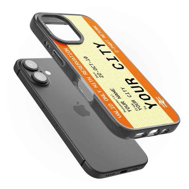 iPhone 16 Pro Max Personalised Create Your Own Train Ticket Black Impact Phone Case