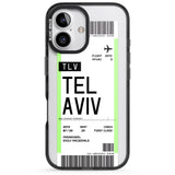 iPhone 16 Pro Max Personalised Tel Aviv Boarding Pass Black Impact Phone Case