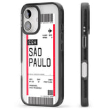 iPhone 16 Pro Max Personalised São Paulo Boarding Pass Black Impact Phone Case