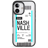 iPhone 16 Pro Max Personalised Nashville Boarding Pass Black Impact Phone Case