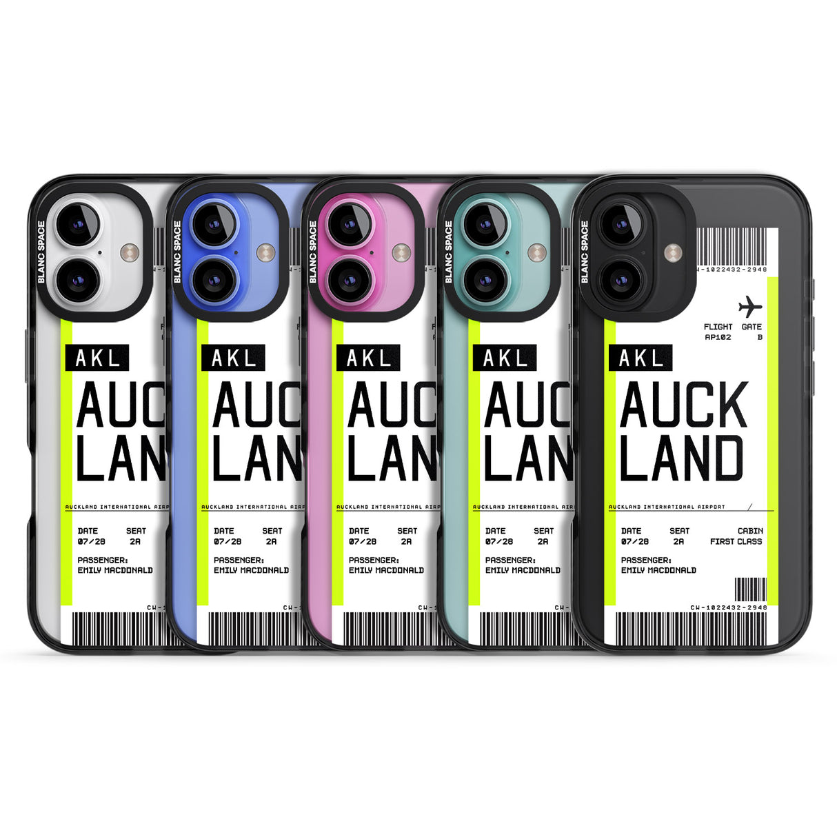 iPhone 16 Pro Max Personalised Auckland Boarding Pass Black Impact Phone Case