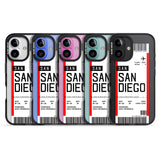 iPhone 16 Pro Max Personalised San Diego Boarding Pass Black Impact Phone Case