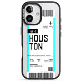 iPhone 16 Pro Max Personalised Houston Boarding Pass Black Impact Phone Case