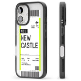 iPhone 16 Pro Max Personalised Newcastle Boarding Pass Black Impact Phone Case