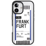 iPhone 16 Pro Max Personalised Frankfurt Boarding Pass Black Impact Phone Case