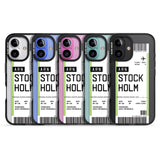 iPhone 16 Pro Max Personalised Stockholm Boarding Pass Black Impact Phone Case