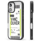 iPhone 16 Pro Max Personalised Vancouver Boarding Pass Black Impact Phone Case