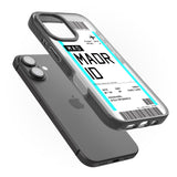 iPhone 16 Pro Max Personalised Madrid Boarding Pass Black Impact Phone Case