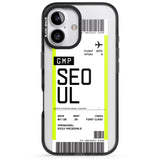 iPhone 16 Pro Max Personalised Seoul Boarding Pass Black Impact Phone Case