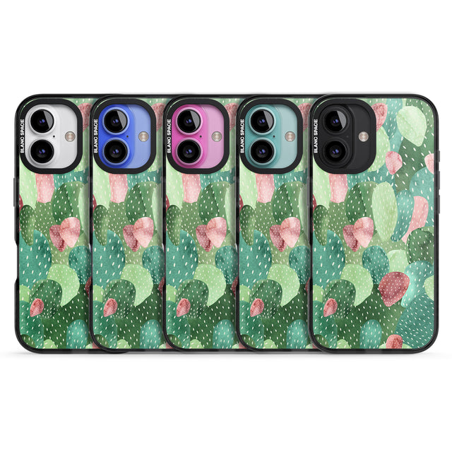 iPhone 16 Pro Max Colourful Cactus Mix Design Black Impact Phone Case