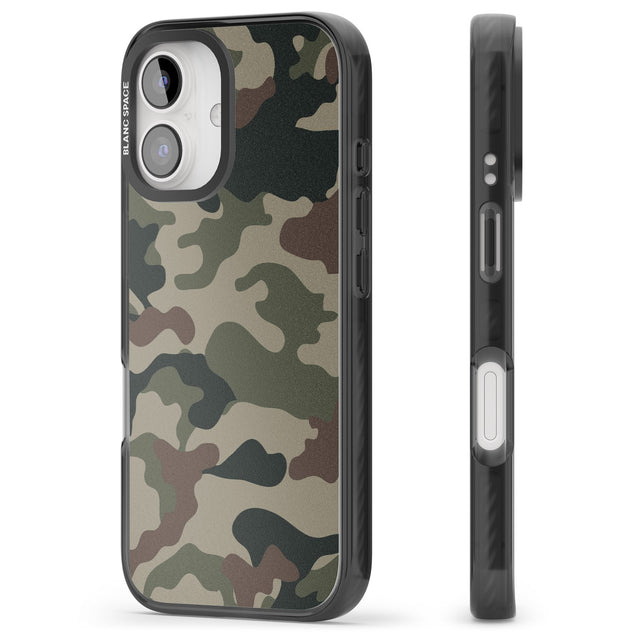 iPhone 16 Pro Max Woodland British Camo Black Impact Phone Case