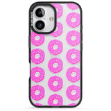 iPhone 16 Pro Max Pink Donut Pattern Black Impact Phone Case