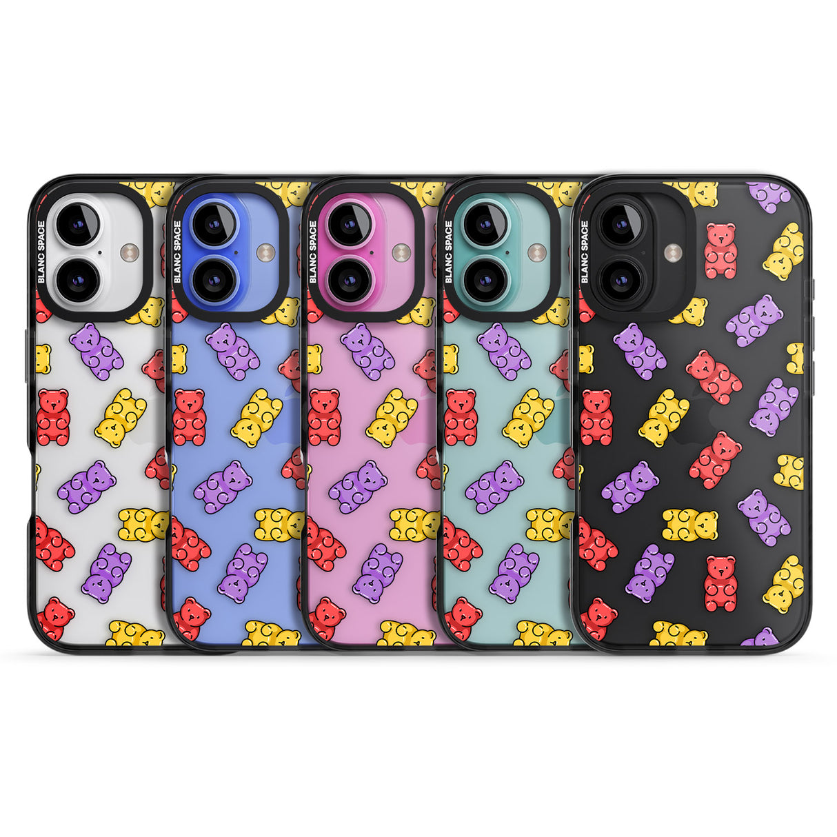 iPhone 16 Pro Max Gummy Bear Pattern Black Impact Phone Case