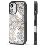 iPhone 16 Pro Max Sleeping Cat Pattern Black Impact Phone Case