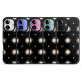 iPhone 16 Pro Max Celestial Patterns Classic Suns (Black) Black Impact Phone Case