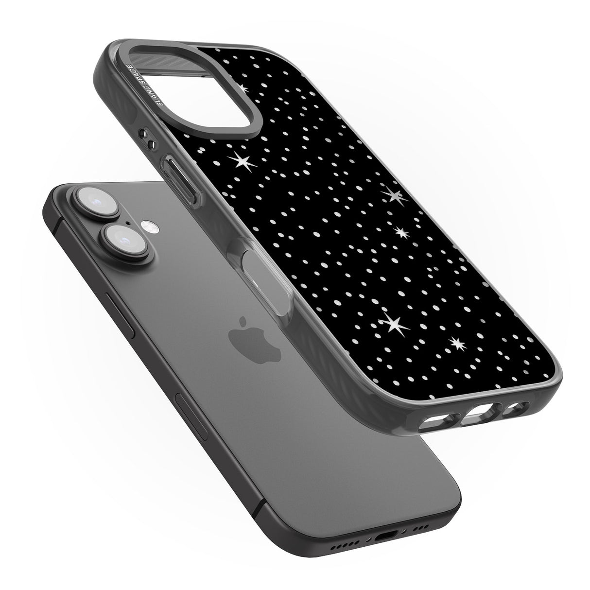 iPhone 16 Pro Max Celestial Cut-Out Stars Black Impact Phone Case