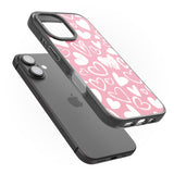 iPhone 16 Pro Max Chalk Hearts Black Impact Phone Case