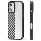 iPhone 16 Pro Max Checker: Half Black Check on Clear Black Impact Phone Case