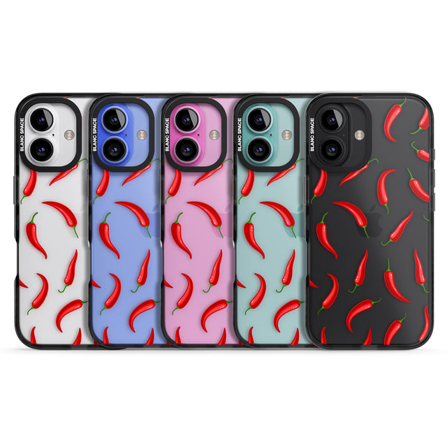 iPhone 16 Pro Max Chilli Pattern Black Impact Phone Case