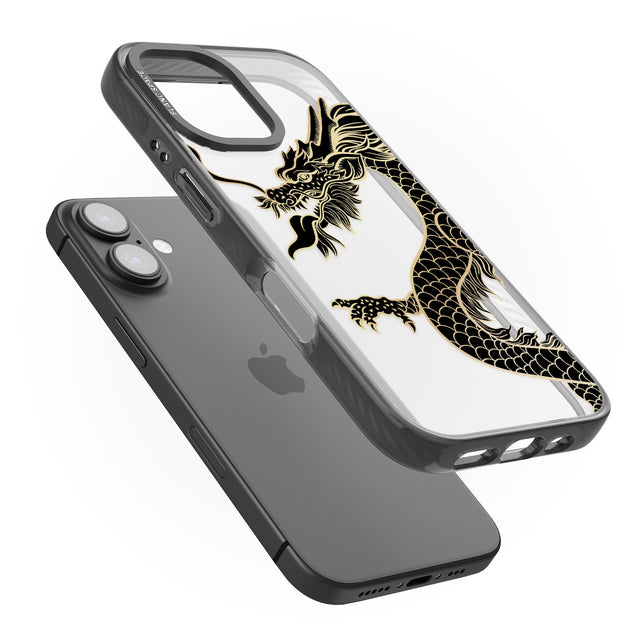 iPhone 16 Pro Max Large Black Dragon Black Impact Phone Case